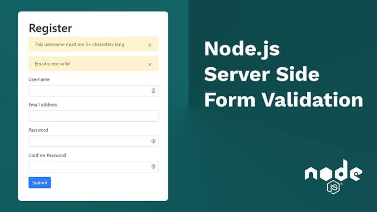 Node.js server side form validation - express-validator
