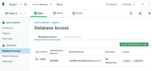 Atlas mongodb database access